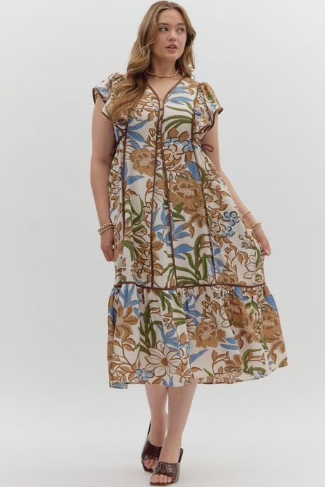 Mocha Flower Dress