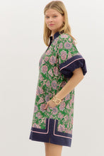 Load image into Gallery viewer, Hamptons Navy Green Print Dress