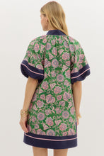 Load image into Gallery viewer, Hamptons Navy Green Print Dress
