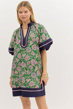 Load image into Gallery viewer, Hamptons Navy Green Print Dress