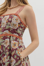 Load image into Gallery viewer, Anne Burgundy Floral Dress