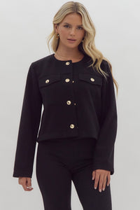 Mod Collarless Black Jacket