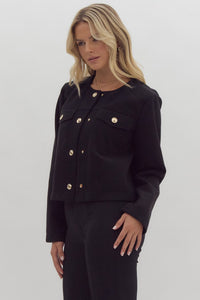 Mod Collarless Black Jacket