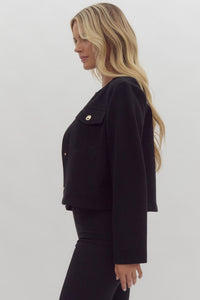 Mod Collarless Black Jacket