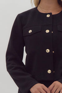 Mod Collarless Black Jacket