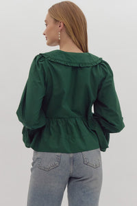 Hailey Green Bow Top