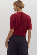 Load image into Gallery viewer, Plaid Bows Red Sweater Top