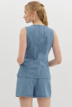 Load image into Gallery viewer, Dreamer Denim Split Vest