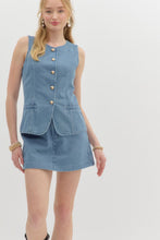 Load image into Gallery viewer, Dreamer Denim Split Vest
