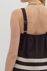 Bella Black White Tank Top