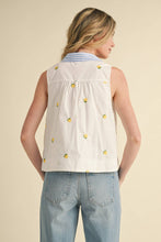 Load image into Gallery viewer, Lemon Embroidered Collar Top