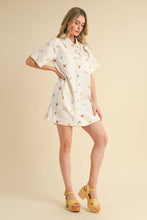 Load image into Gallery viewer, Fruitful Denim Embroidered Dress