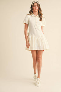 Polo Navy Mixed Media Romper