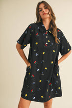 Load image into Gallery viewer, Fruitful Denim Embroidered Dress