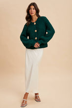 Load image into Gallery viewer, Cherry Merlot Chunky Cable Knit Cardigan