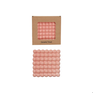 6-1/2" Sq Ceramic Hobnail