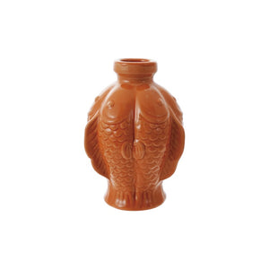 4" Round x 5"H Stoneware Fish