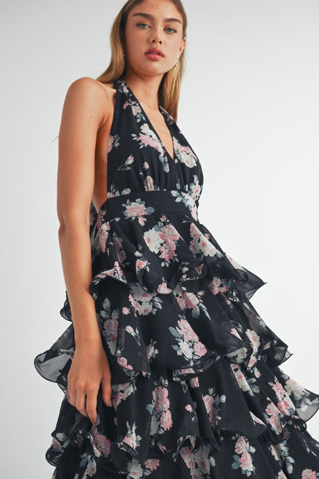 Romantic Floral Tiered Maxi Dress