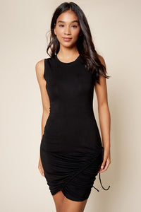 Side Cinch Black Dress