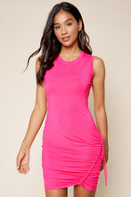 Load image into Gallery viewer, Hot Fuchsia Side Tie Dress