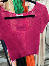 Load image into Gallery viewer, Magenta Knit Button Top