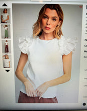 Load image into Gallery viewer, Lilly Flutter Sleeve Ribbed Top