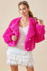 Hot Pink Fuzzy Coat
