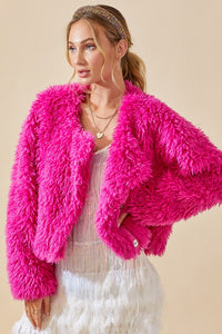 Hot Pink Fuzzy Coat