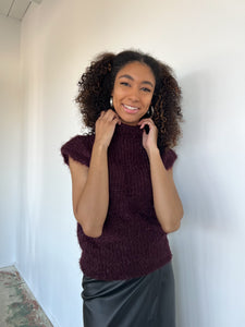 Bianca Burgundy Sleeveless Sweater