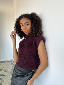 Bianca Burgundy Sleeveless Sweater