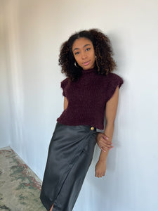 Bianca Burgundy Sleeveless Sweater