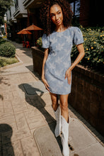 Load image into Gallery viewer, Jacquard Blue Mini Dress