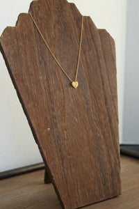 Love You Gold Heart Necklace