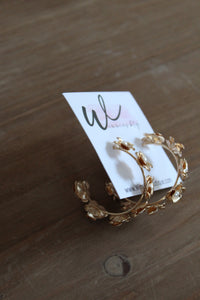 Flower Pearl Hoop Earrings