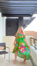 Load image into Gallery viewer, Tropic Green High Low Dress