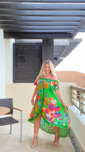 Tropic Green High Low Dress