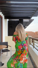 Load image into Gallery viewer, Tropic Green High Low Dress