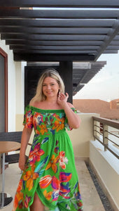 Tropic Green High Low Dress