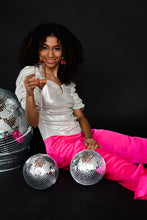 Load image into Gallery viewer, Metallic Silver Ruched Top
