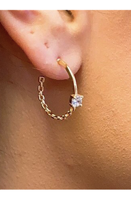 Chain Crystal Hoop Earrings