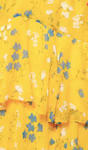 Blooming Yellow Ruffle Dress
