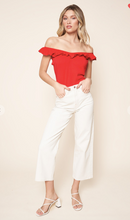 Load image into Gallery viewer, Ruffle Summer Red Top