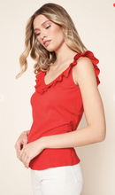Load image into Gallery viewer, Ruffle Summer Red Top
