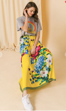 Load image into Gallery viewer, Tropical Yellow Floral Maxi Skirt