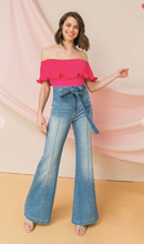 Load image into Gallery viewer, Hot Pink Ruffle Bodysuit