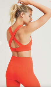 Laser Cut Orange Sports Bra