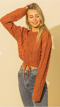 Load image into Gallery viewer, Cable Knit Cropped Sweater