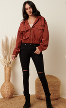 Load image into Gallery viewer, Rust Corduroy Crop Jacket