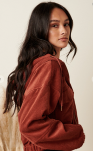 Rust Corduroy Crop Jacket