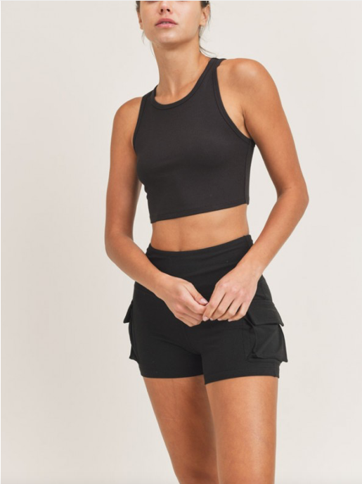 Essential Micro-Ribbed Cropped Tank